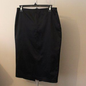 Black Satin Pencil Skirt